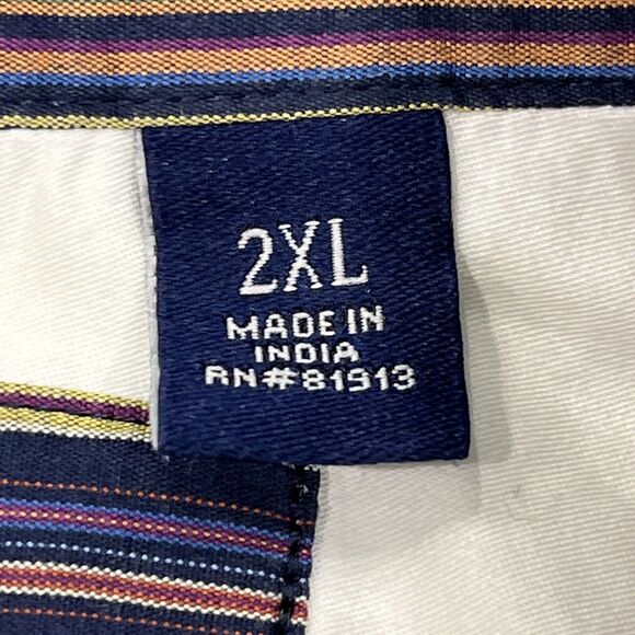 Robert Graham XXL White LS Casual Button Up Shirt Striped Flip Cuff Embroidered - Picture 10 of 12